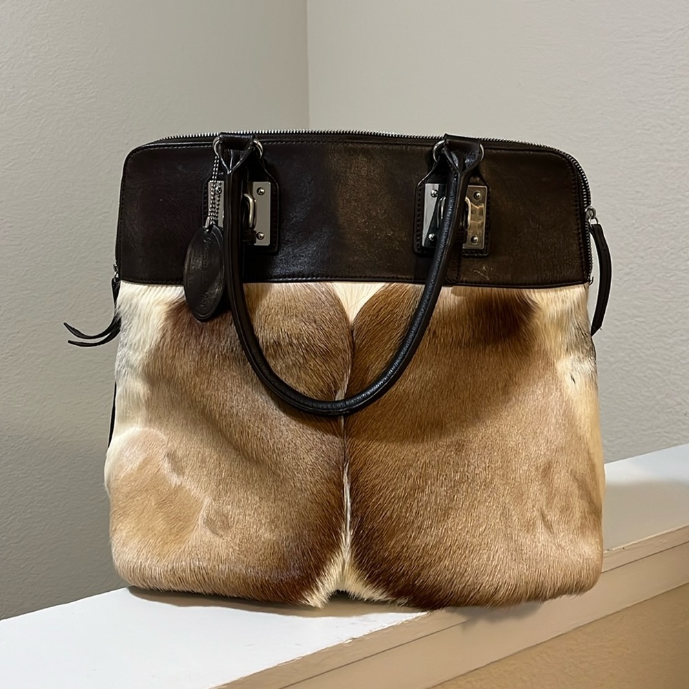 Wilsons Leather deerskin work bag with organizer pockets